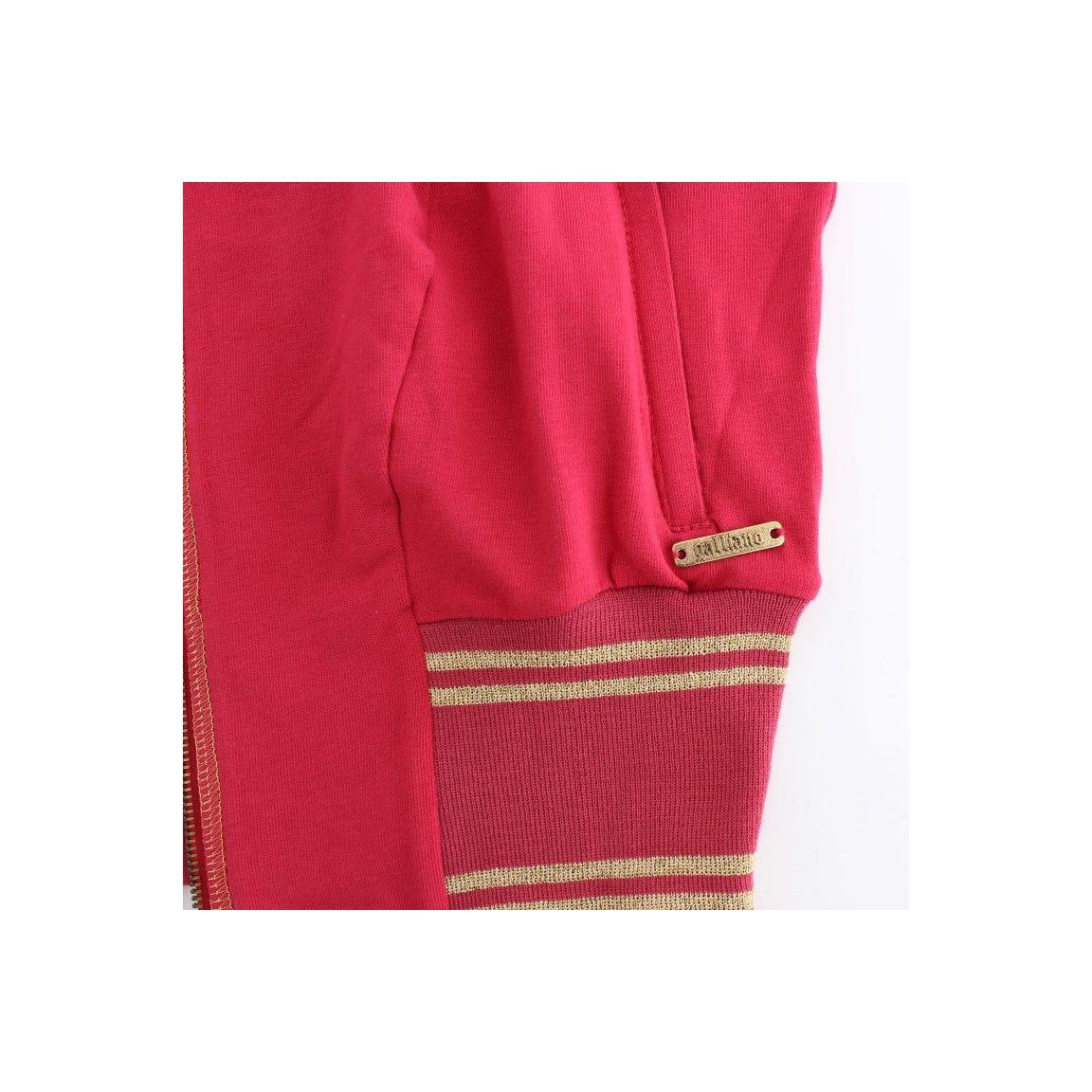 John Galliano Elegant Pink Zip Cardigan with Logo Detailing John Galliano