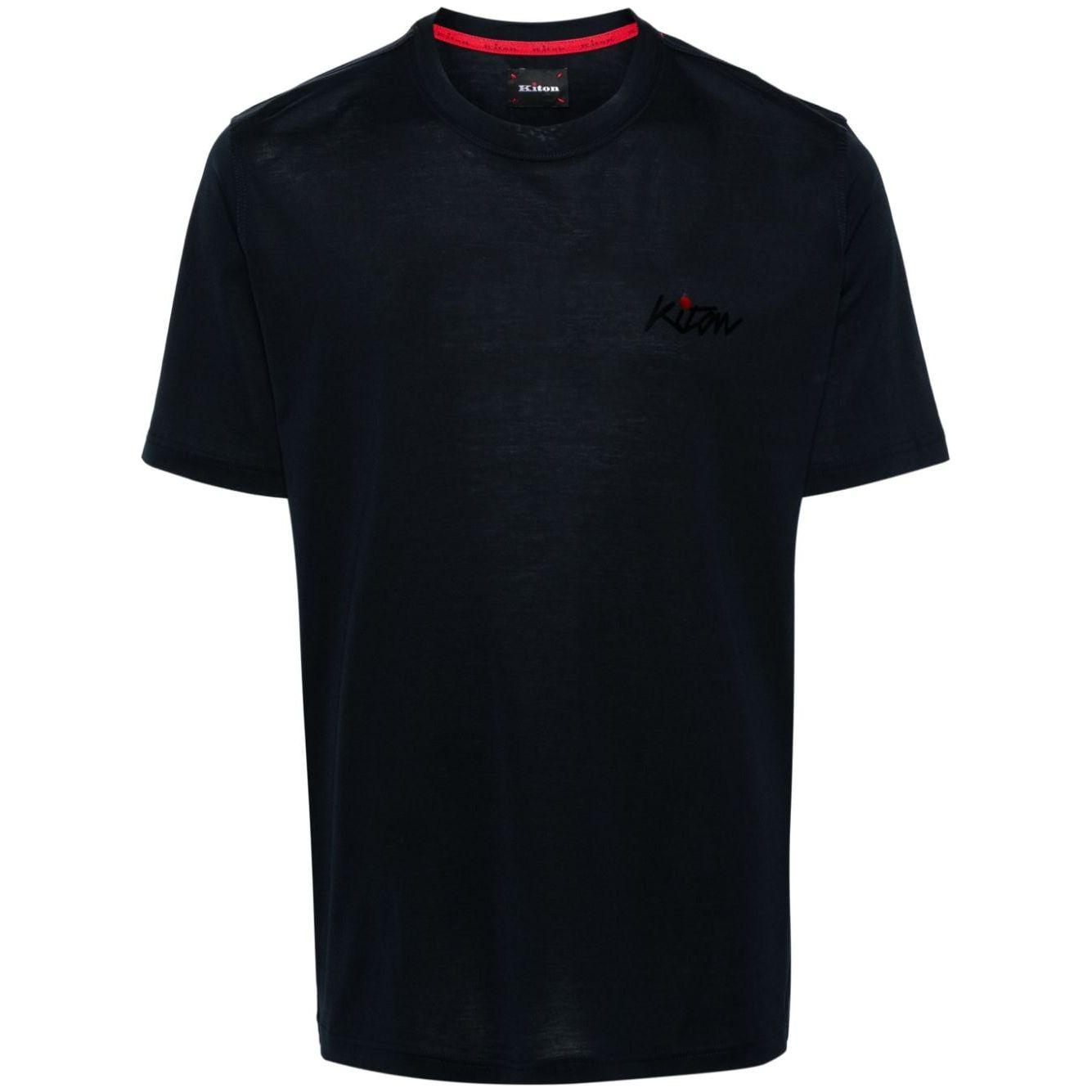 Kiton T-shirts and Polos Blue Topwear Kiton