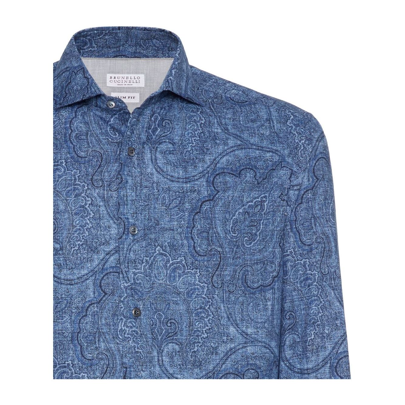 Brunello Cucinelli Shirts Blue Shirts Brunello Cucinelli