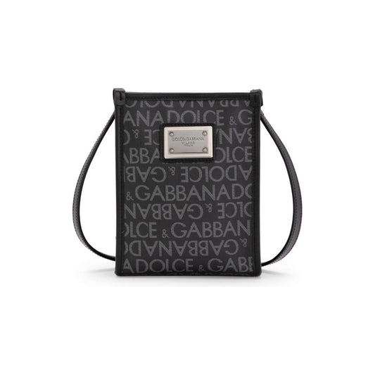 Dolce & Gabbana black/grey jacquard logo motif Bags Black Shopper Dolce & Gabbana