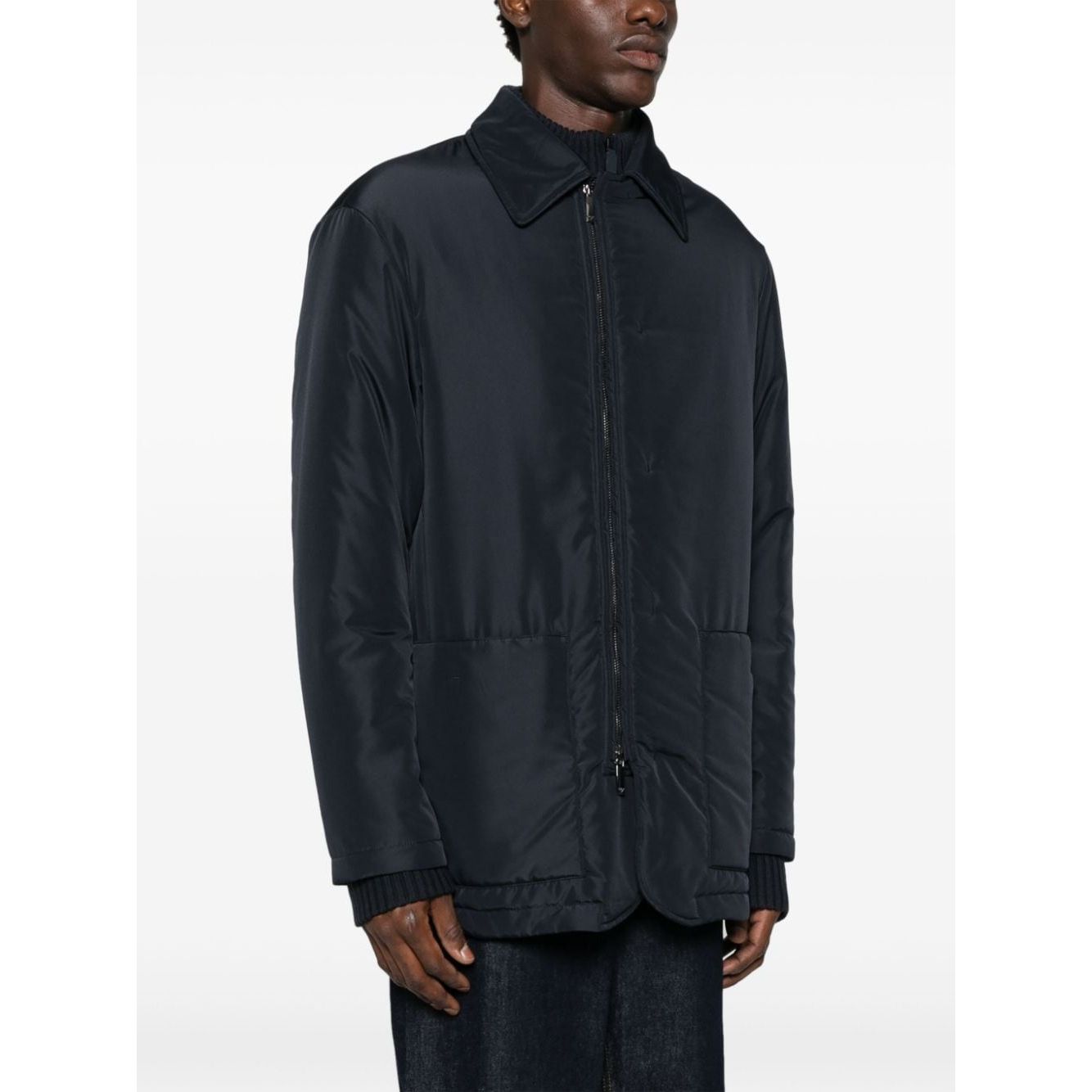 Emporio Armani oxford blue technical jersey water-repellent lightweight Jackets Jackets Emporio Armani