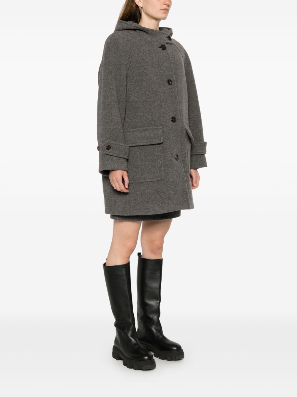 DUNST grey wool blend twill Coats