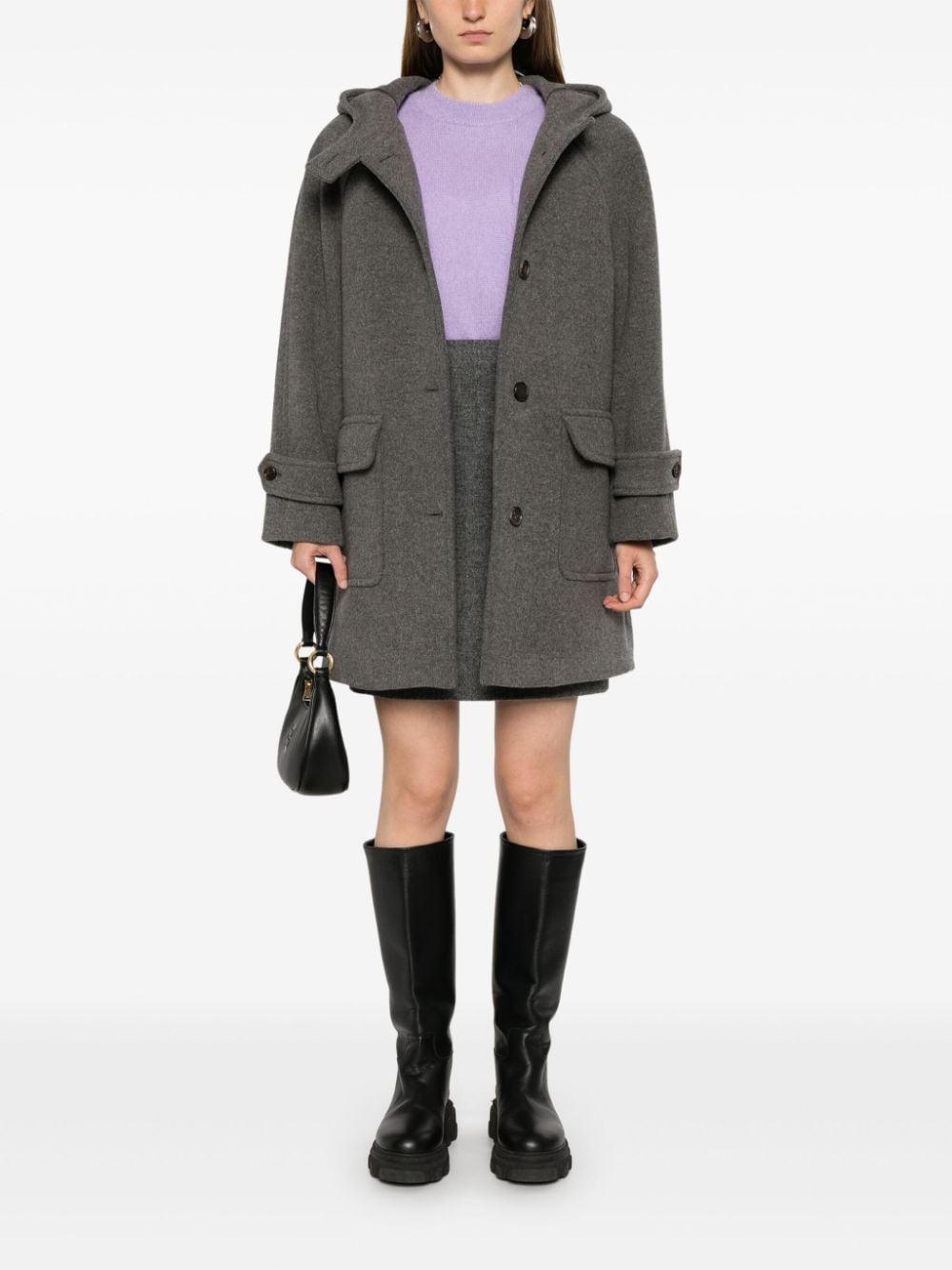 DUNST grey wool blend twill Coats