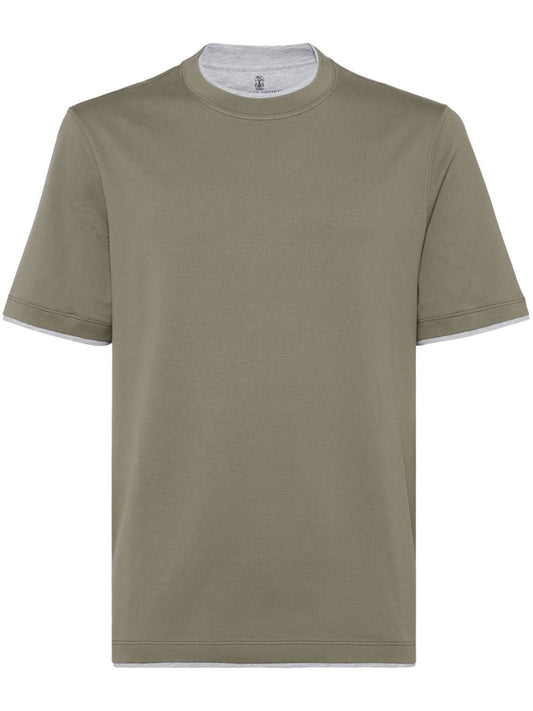 Brunello Cucinelli T-shirts and Polos Green Topwear Brunello Cucinelli