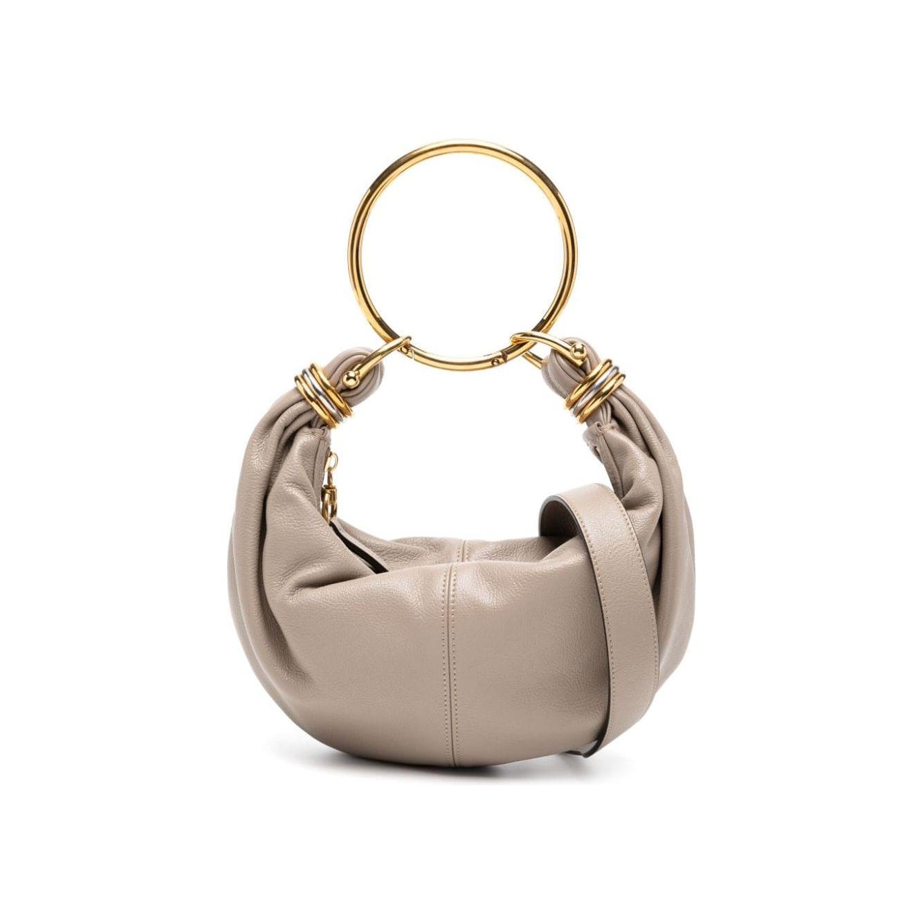 Chloè grey leather gold-tone ring handle Bag Handbag Chloè