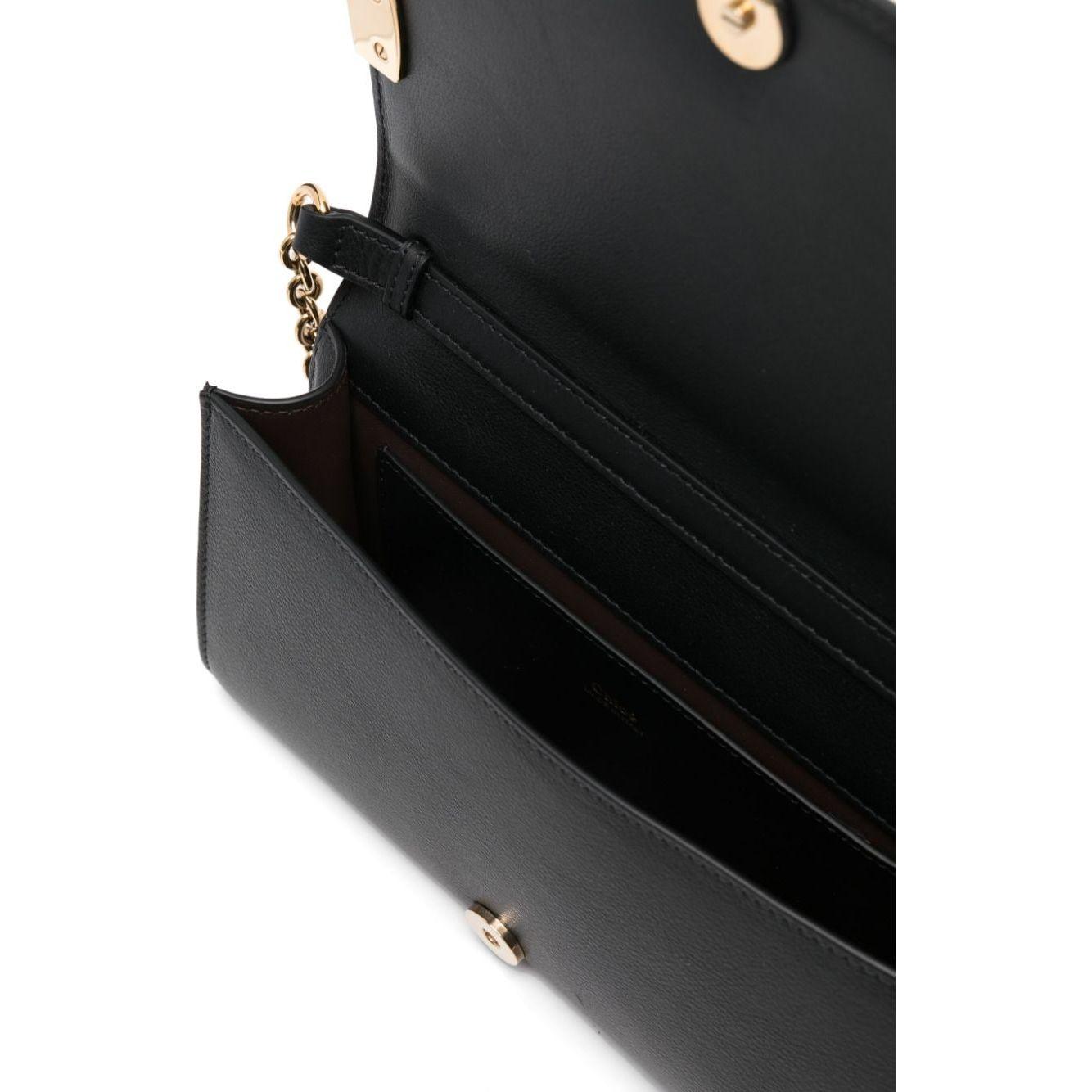 Chloè black calf leather smooth grain bag Shoulder Chloè