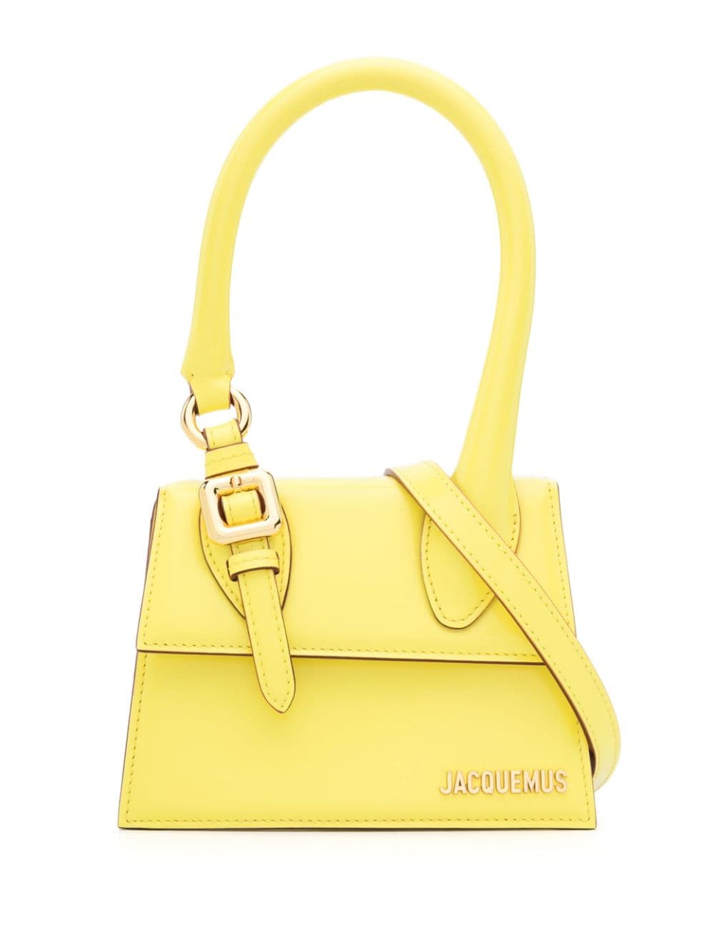 JACQUEMUS lemon yellow calf leather handbag