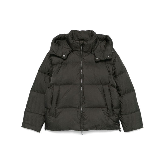 Emporio Armani down-feather filling all-over jacquard logo men Coats Green Jackets Emporio Armani