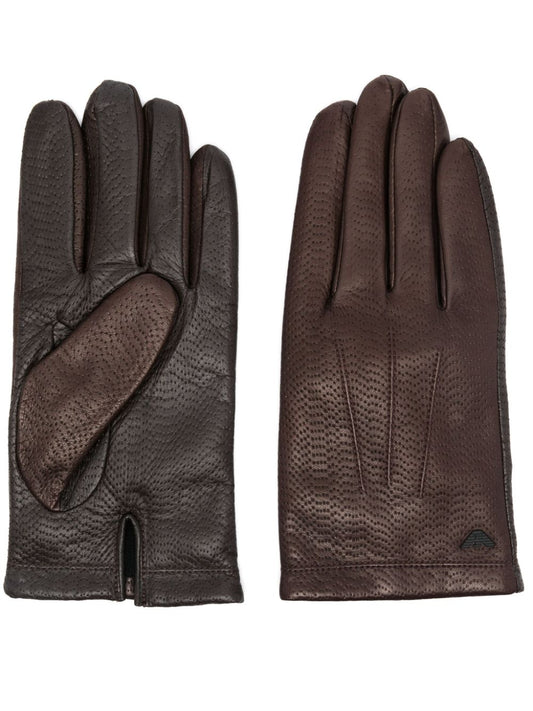 Emporio Armani Men Gloves Brown Scarves Hats & Gloves Emporio Armani