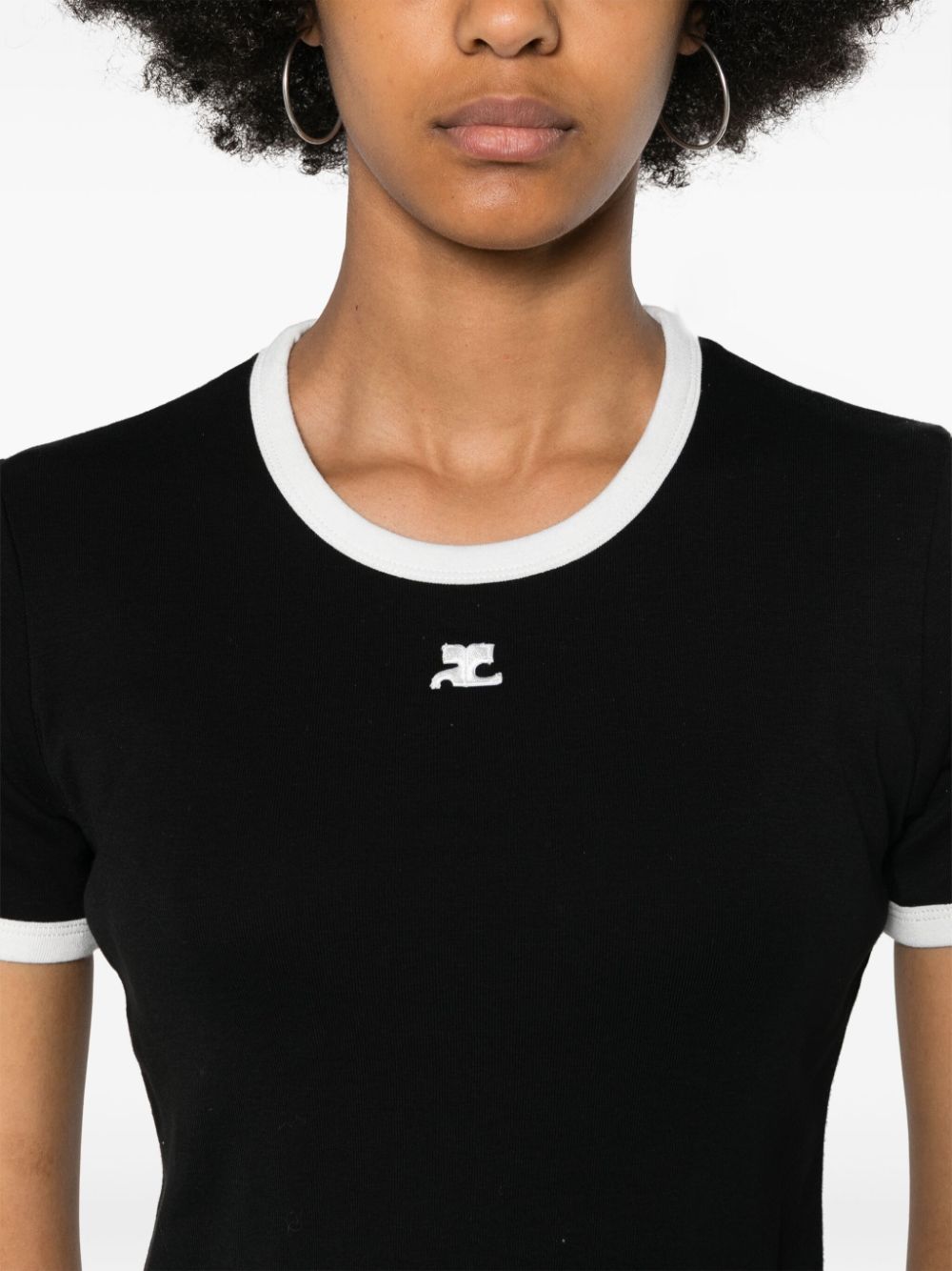 COURREGES PRE T-shirts and Polos Black Topwear Courreges Pre