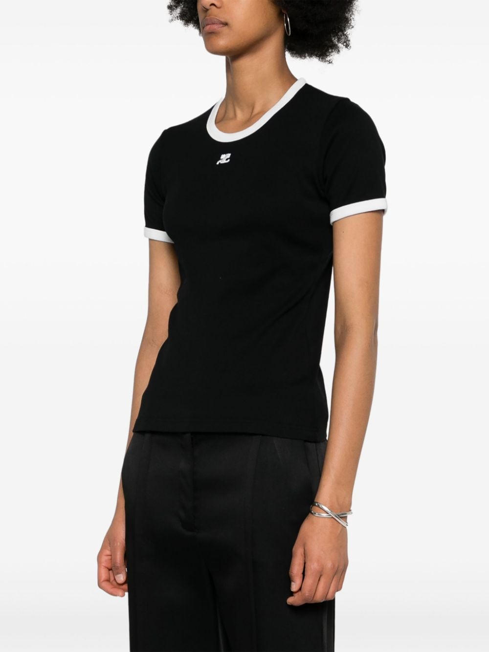 COURREGES PRE T-shirts and Polos Black Topwear Courreges Pre