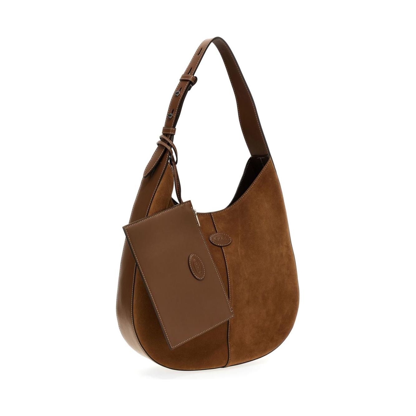 Tod's Woman Brown Di Bag Hobo in Suede Shoulder Tod'S