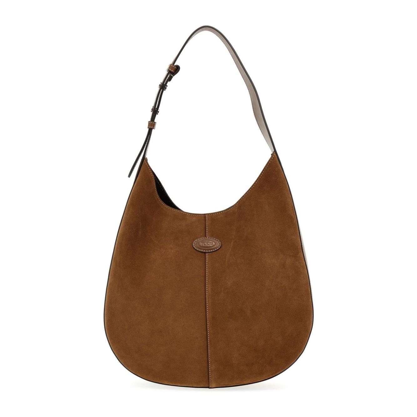 Tod's Woman Brown Di Bag Hobo in Suede Shoulder Tod'S