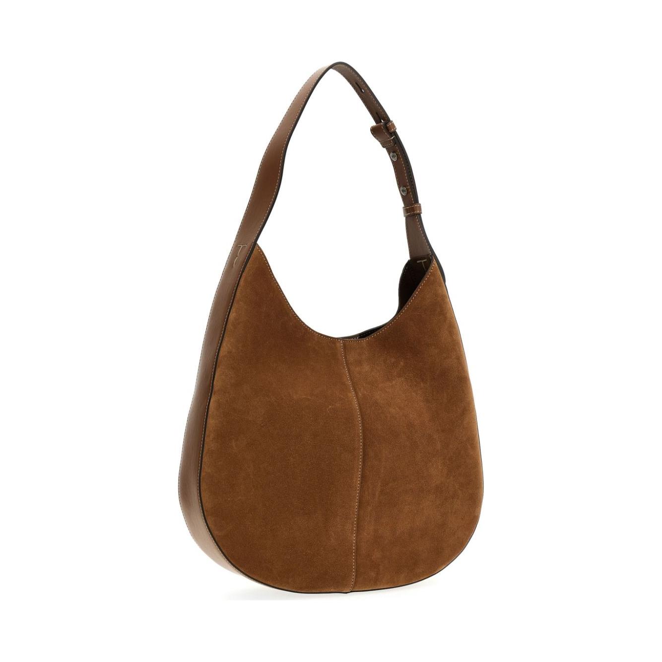 Tod's Woman Brown Di Bag Hobo in Suede Shoulder Tod'S