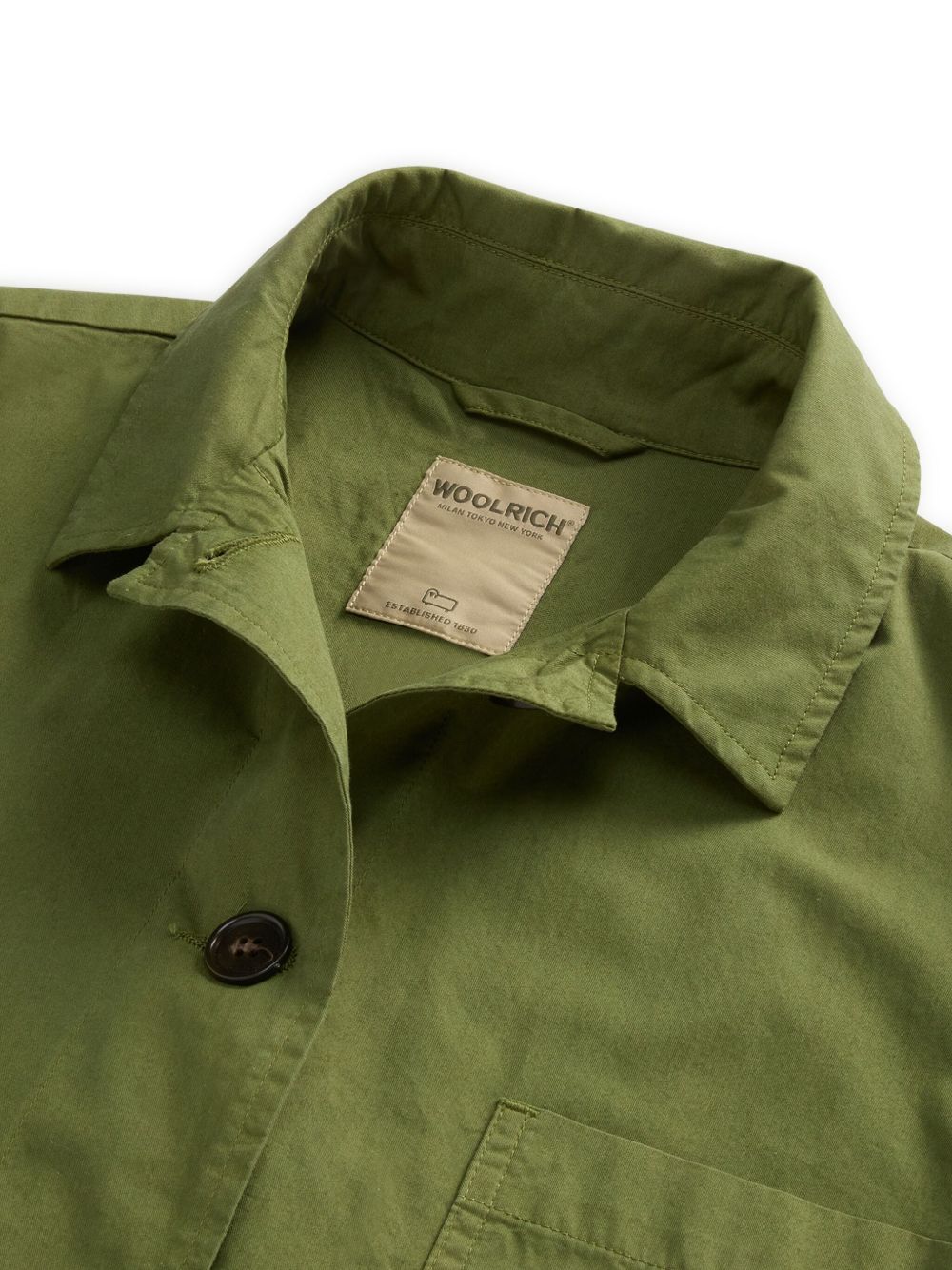 Woolrich Garment-Dyed Pure Cotton Overshirt green Jackets Woolrich