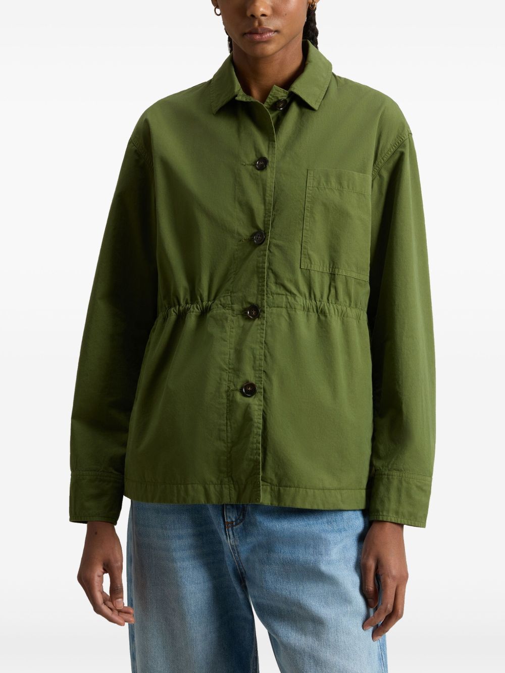 Woolrich Garment-Dyed Pure Cotton Overshirt green Jackets Woolrich