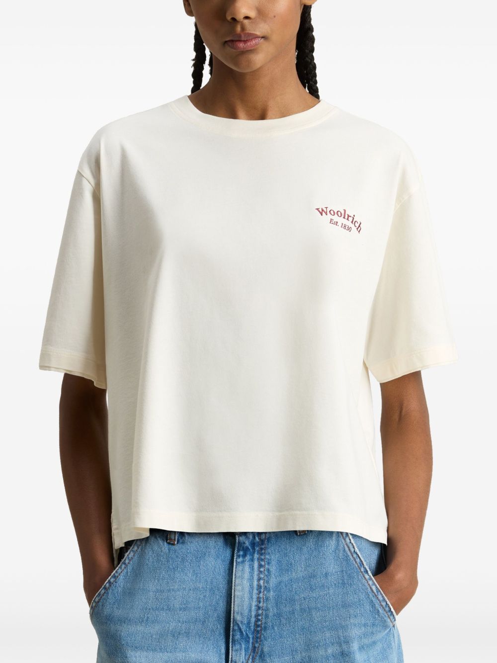 Woolrich Pure Pima Cotton T-Shirt with Logo Topwear Woolrich