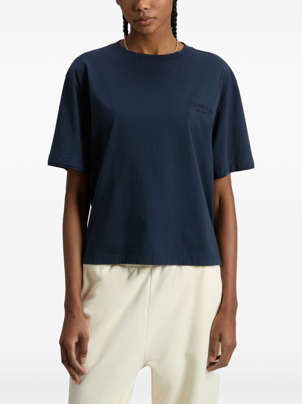 Woolrich Pure Pima Cotton T-Shirt with Logo Topwear Woolrich