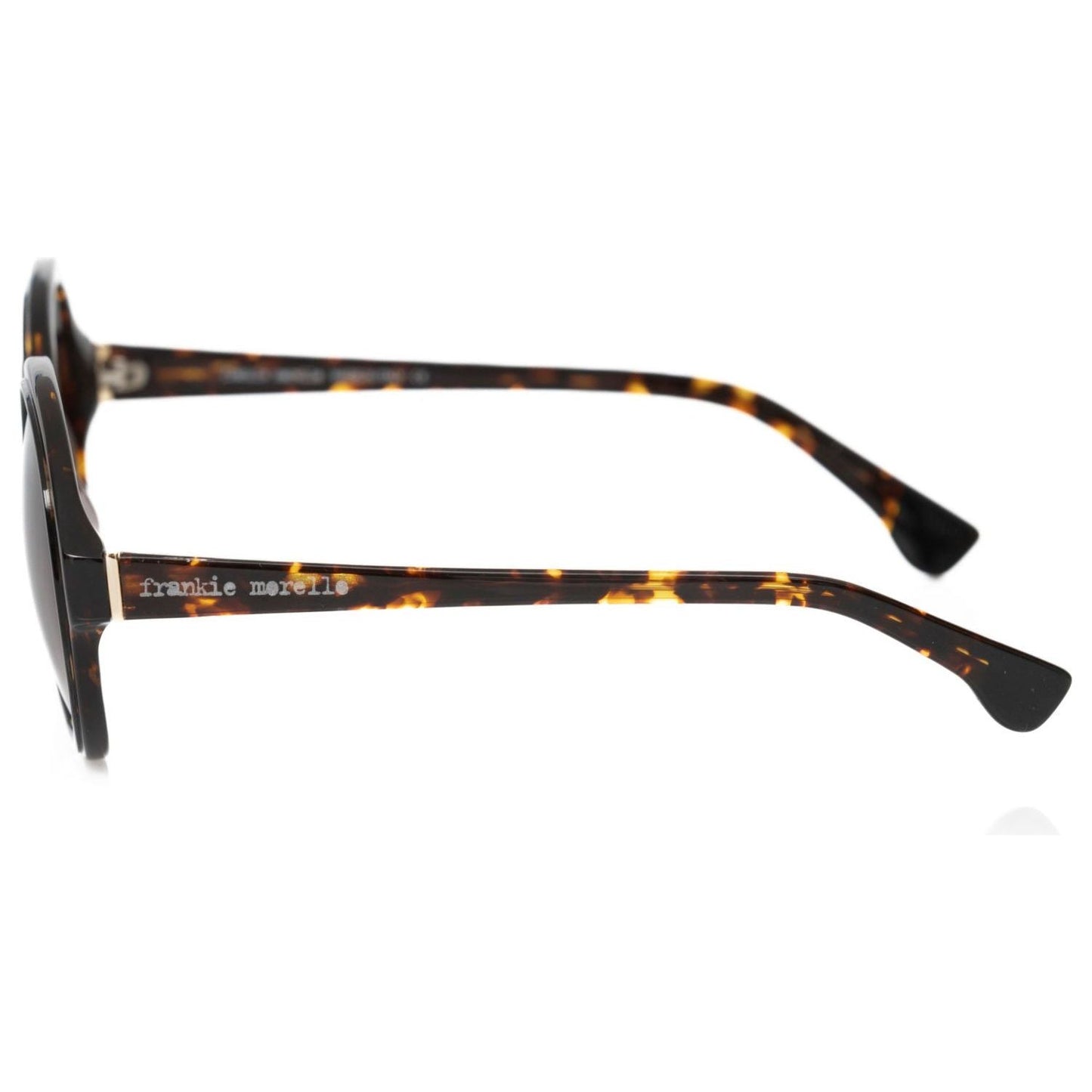 Frankie Morello Chic Black Turtle Pattern Round Sunglasses Frankie Morello