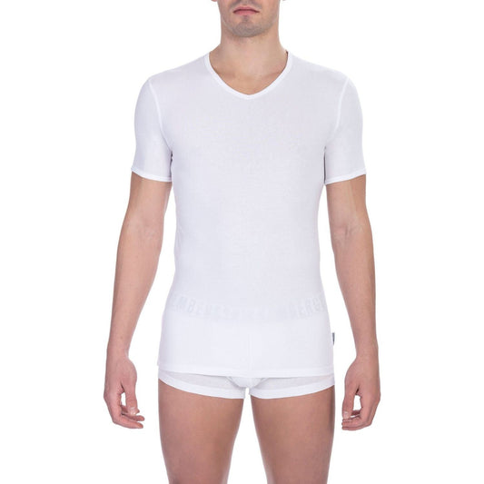 Bikkembergs White Cotton Men T-Shirt Bikkembergs