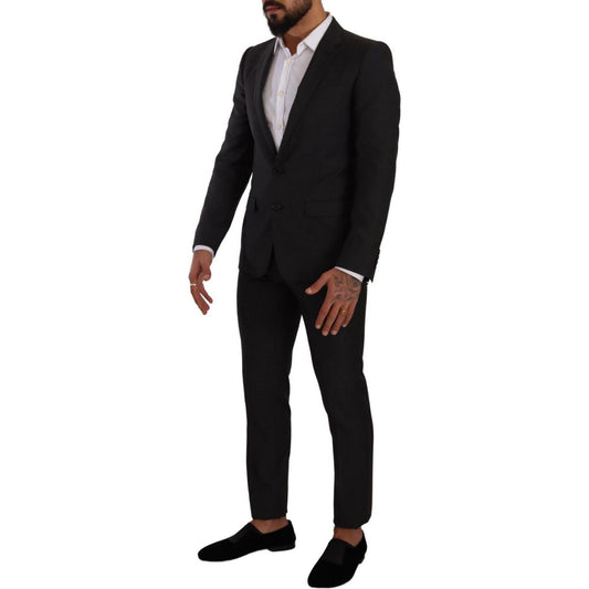 Dolce & Gabbana Elegant Black Wool Martini Suit Dolce & Gabbana