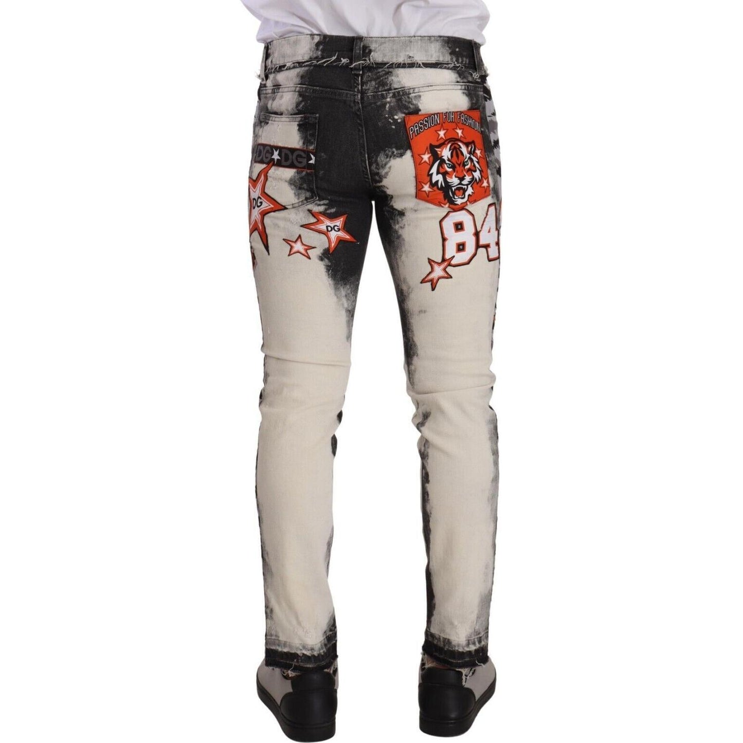 Dolce & Gabbana Chic Slim Fit Star Motif Denim Jeans Dolce & Gabbana