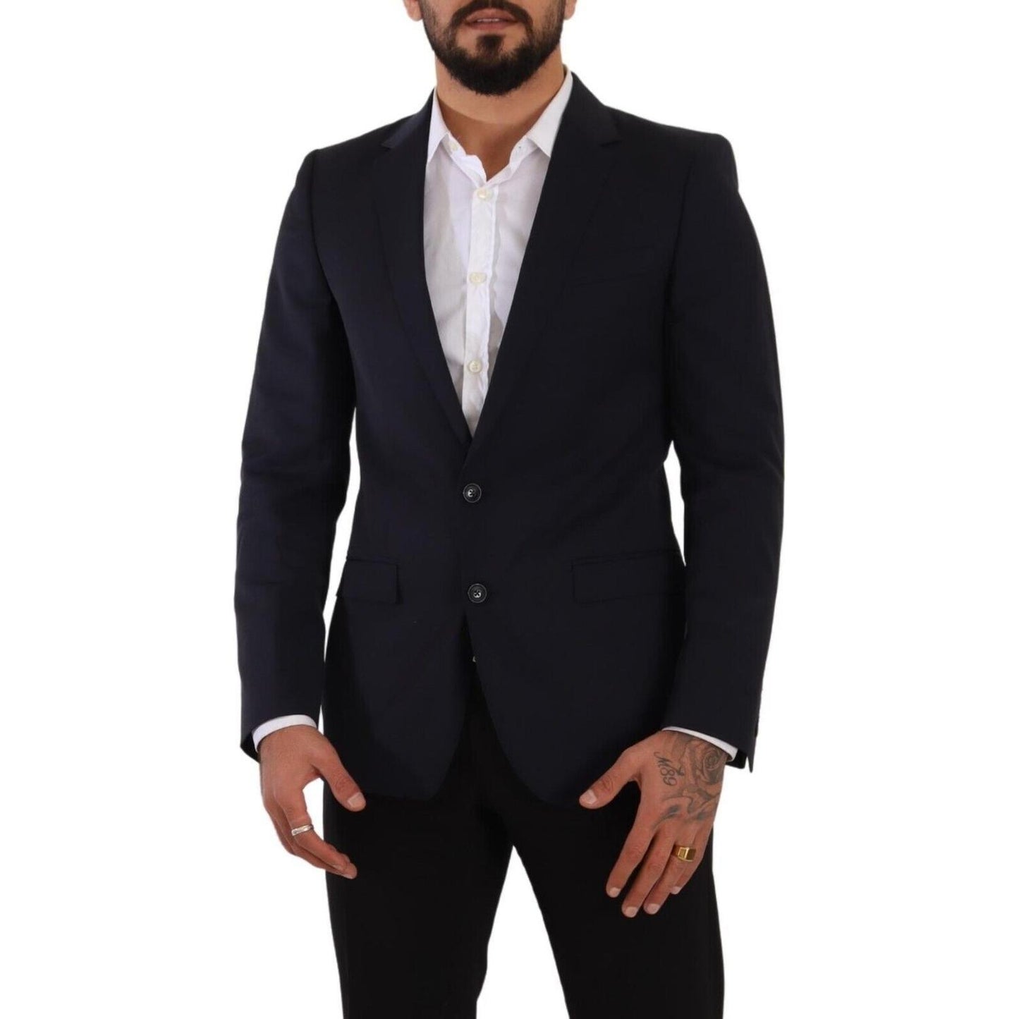 Dolce & Gabbana Sleek Navy Martini Slim Fit Wool Blazer Dolce & Gabbana