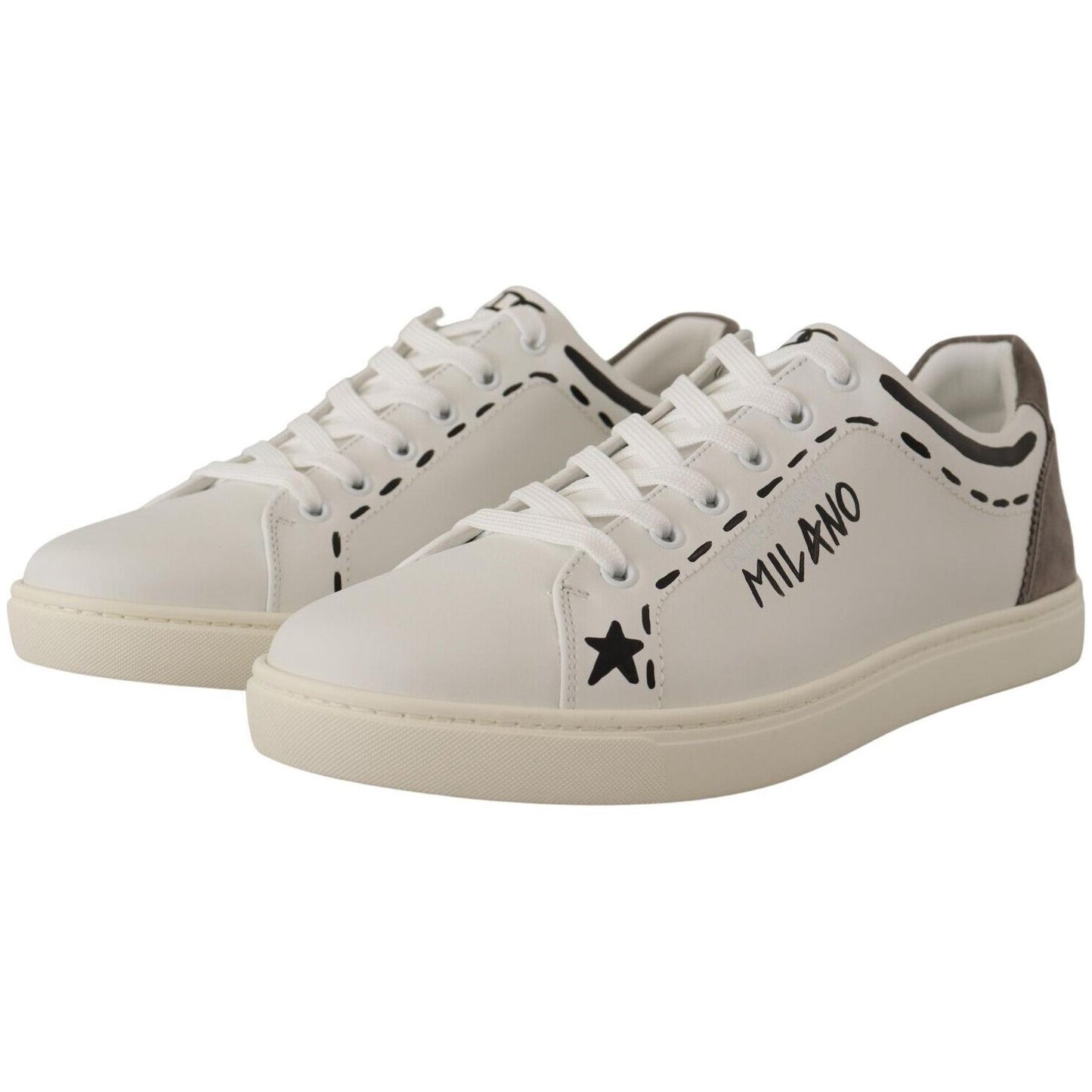 Dolce & Gabbana Elegant White Leather Casual Sneakers Dolce & Gabbana