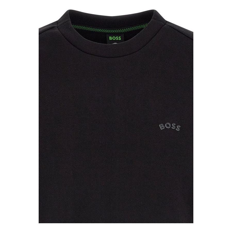 Hugo Boss Elegant Black Cotton Round Neck Sweatshirt Hugo Boss