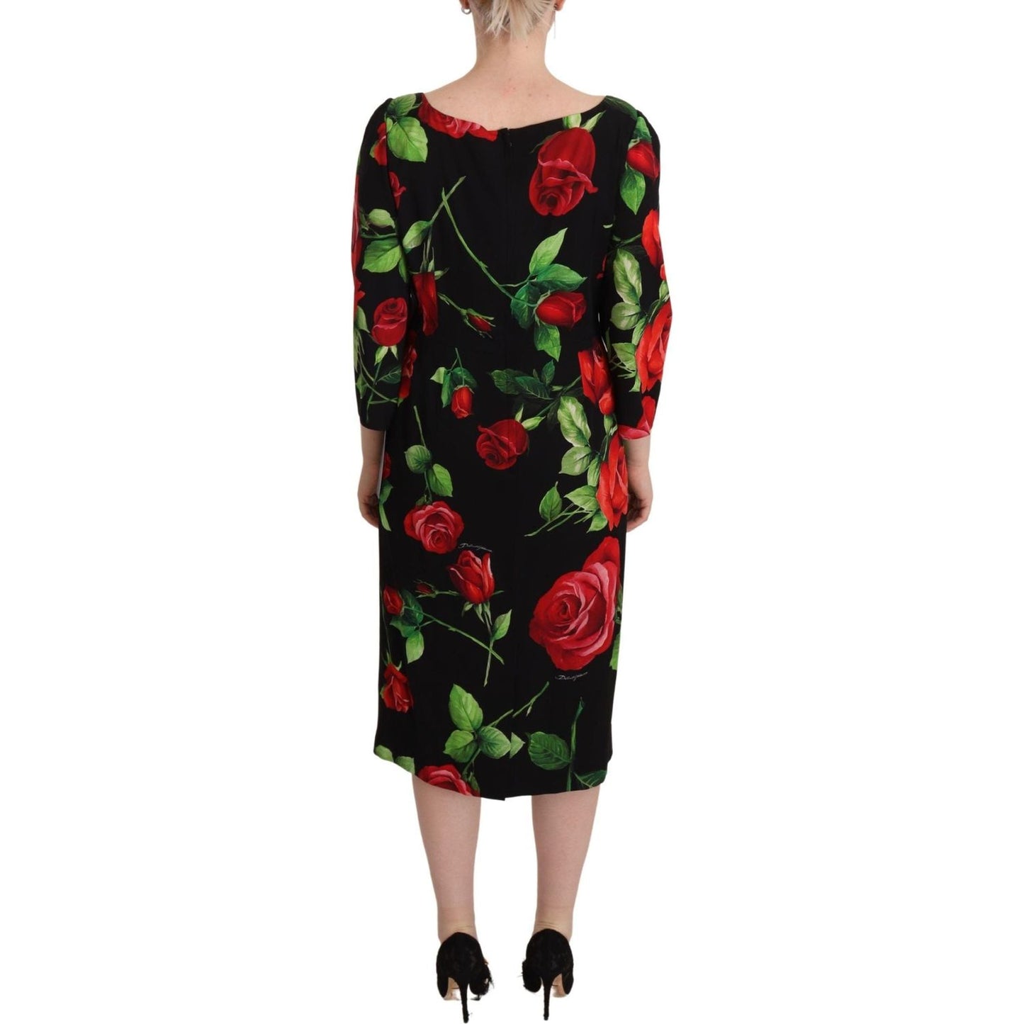 Dolce & Gabbana Elegant Floral Print Silk Sheath Dress Dolce & Gabbana