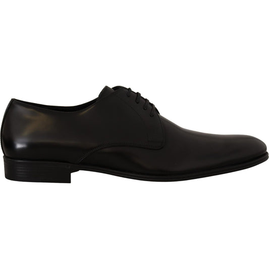 Dolce & Gabbana Elegant Black Leather Derby Shoes Dolce & Gabbana