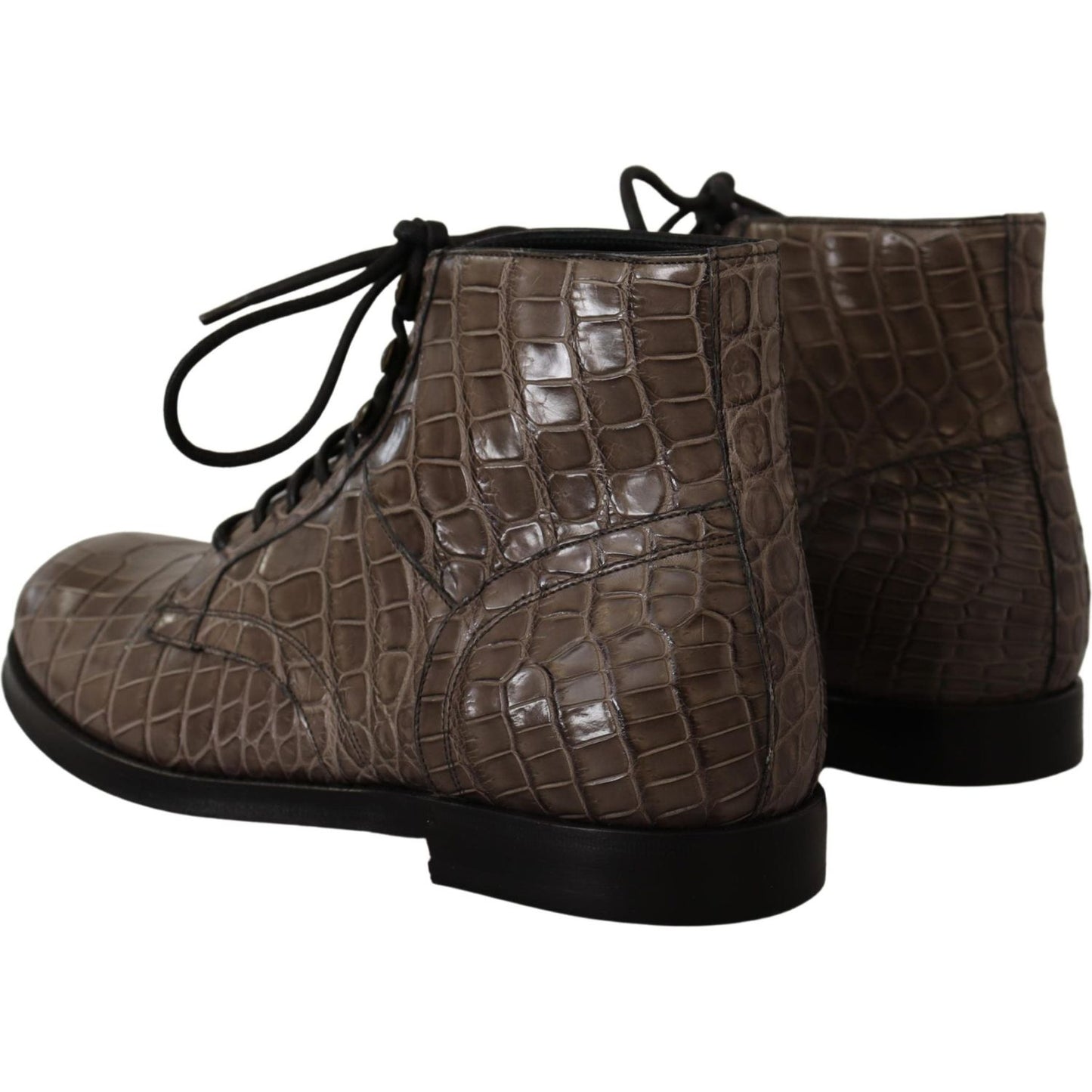 Dolce & Gabbana Elegant Crocodile Derby Brogue Boots Dolce & Gabbana