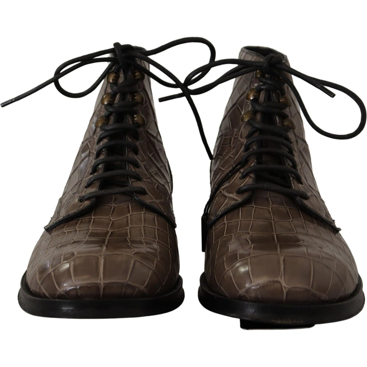 Dolce & Gabbana Elegant Crocodile Derby Brogue Boots Dolce & Gabbana