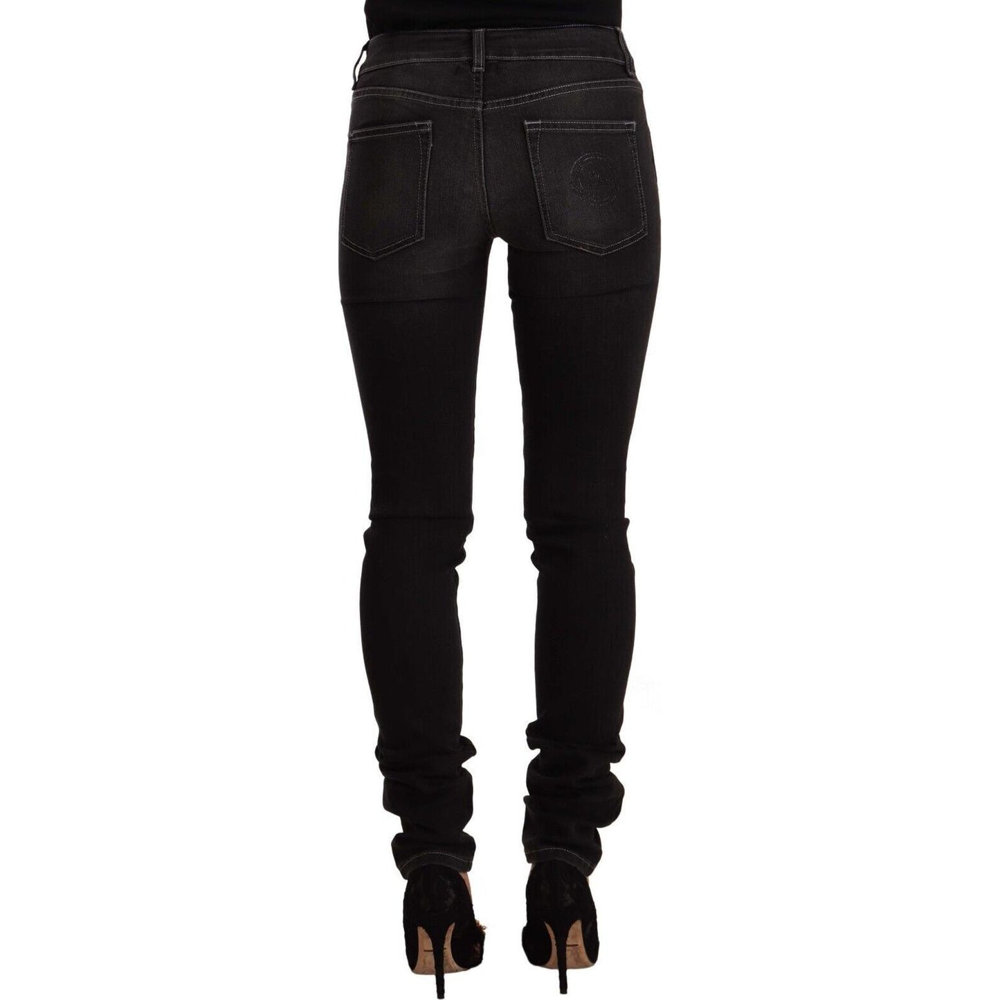 GF Ferre Chic Slim-Fit Black Washed Jeans GF Ferre