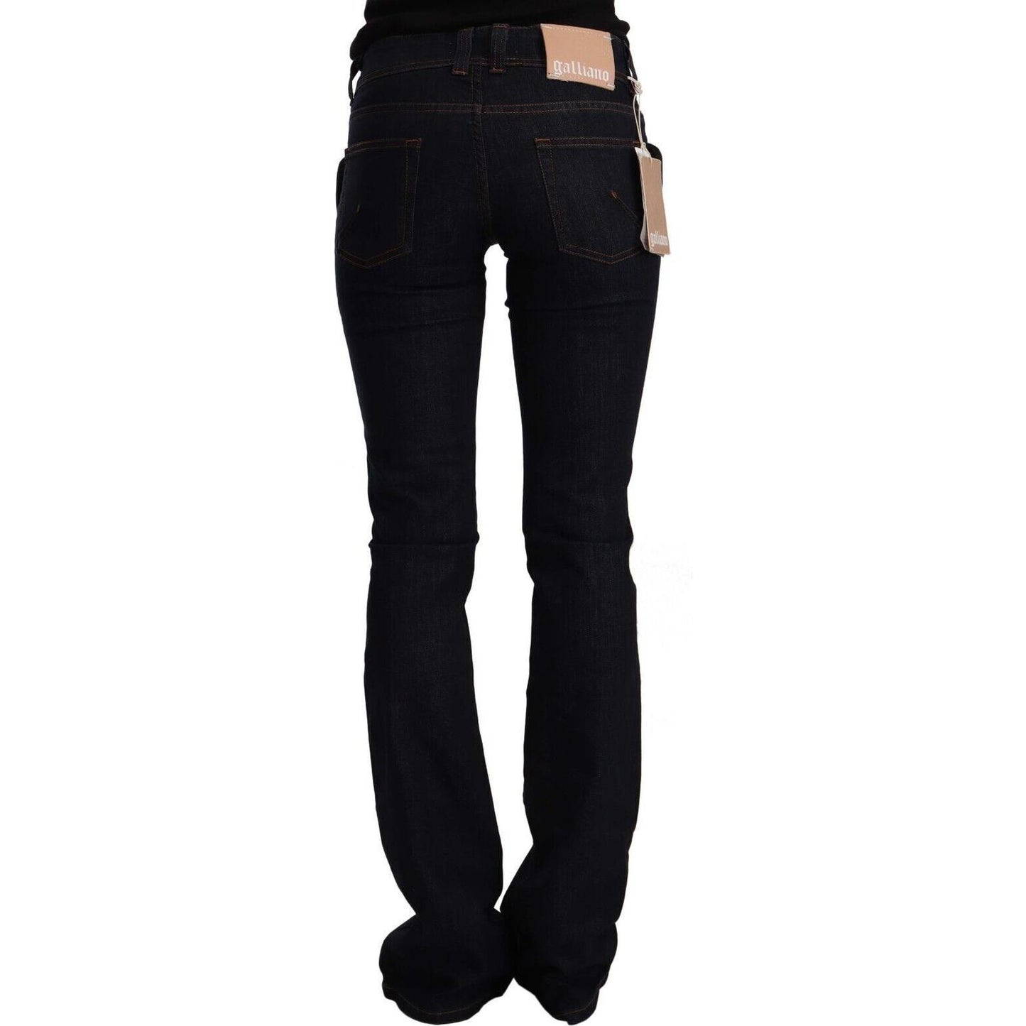 John Galliano Chic Flared Mid-Waist Black Jeans John Galliano