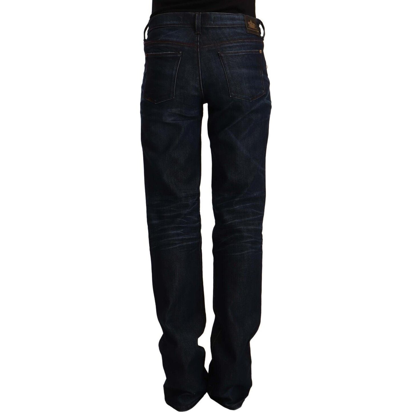 Ermanno Scervino Chic Dark Blue Mid Waist Jeans Ermanno Scervino