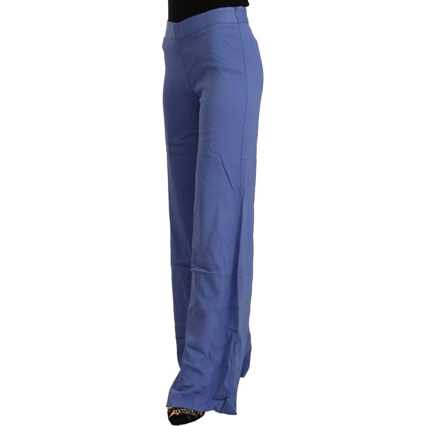 P.A.R.O.S.H. Chic Wide-Leg High Waist Blue Trousers P.A.R.O.S.H.