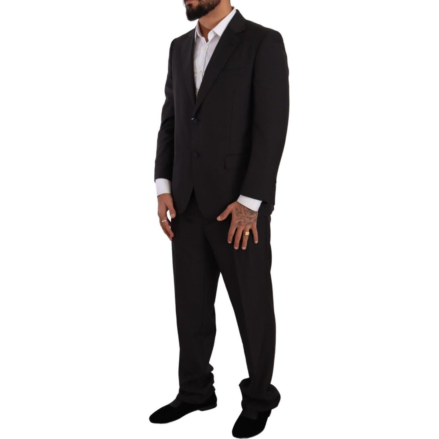 Domenico Tagliente Elegant Dark Grey Two-Piece Suit Domenico Tagliente