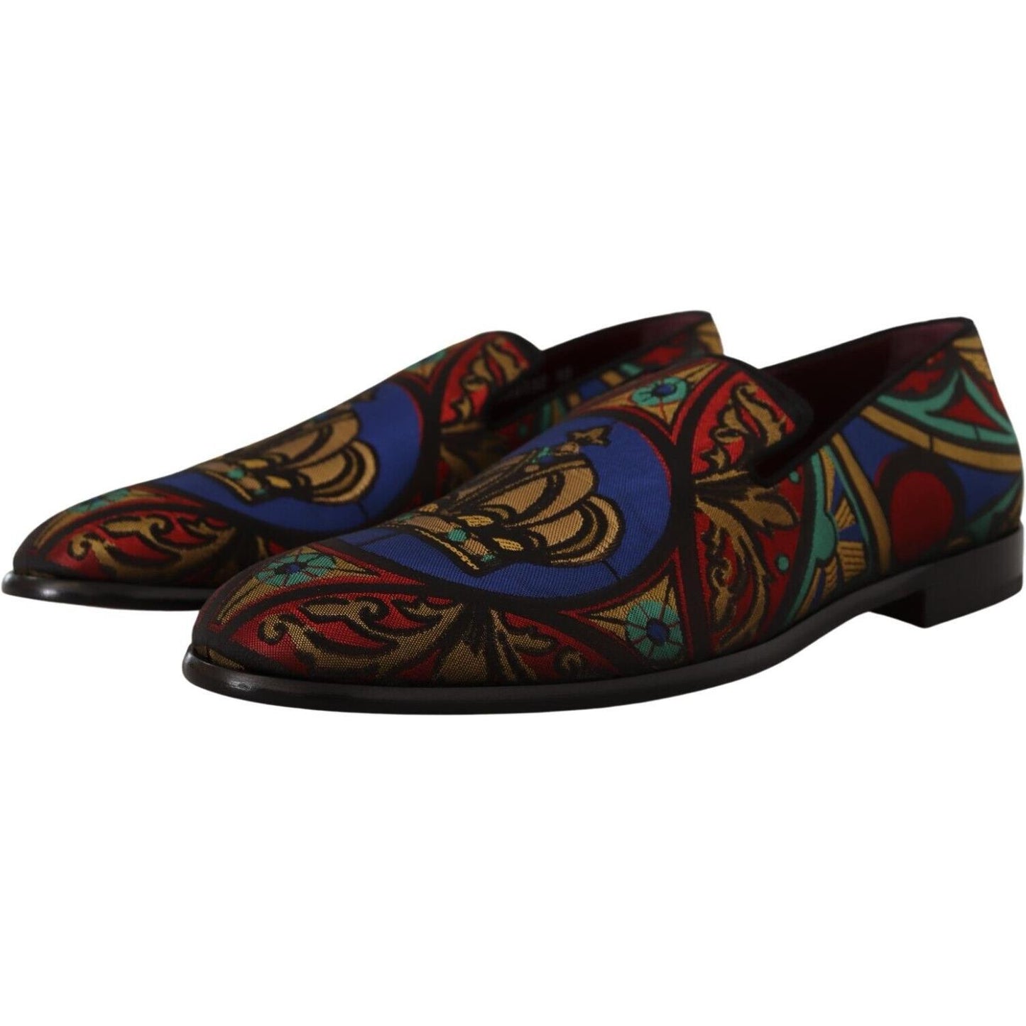 Dolce & Gabbana Multicolor Jacquard Slide-On Loafer Slippers Dolce & Gabbana