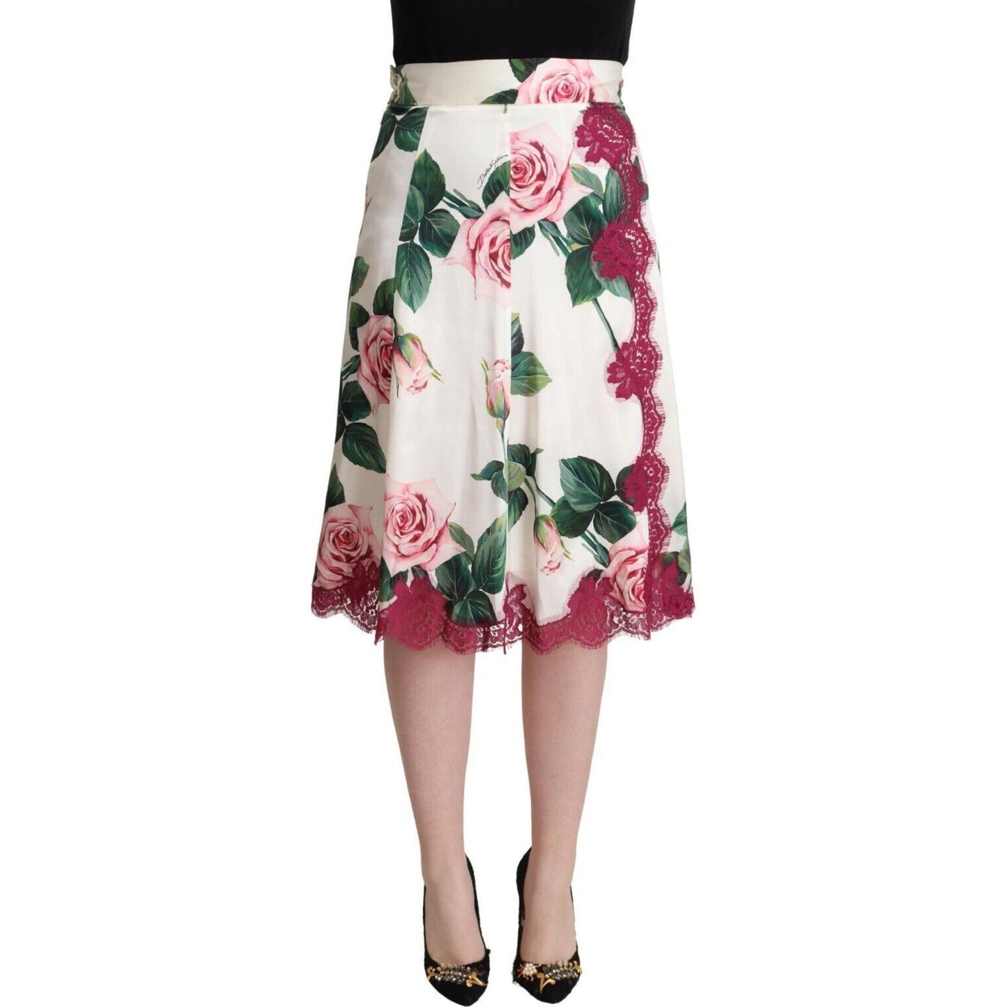 Dolce & Gabbana Elegant Floral A-Line Midi Skirt Dolce & Gabbana