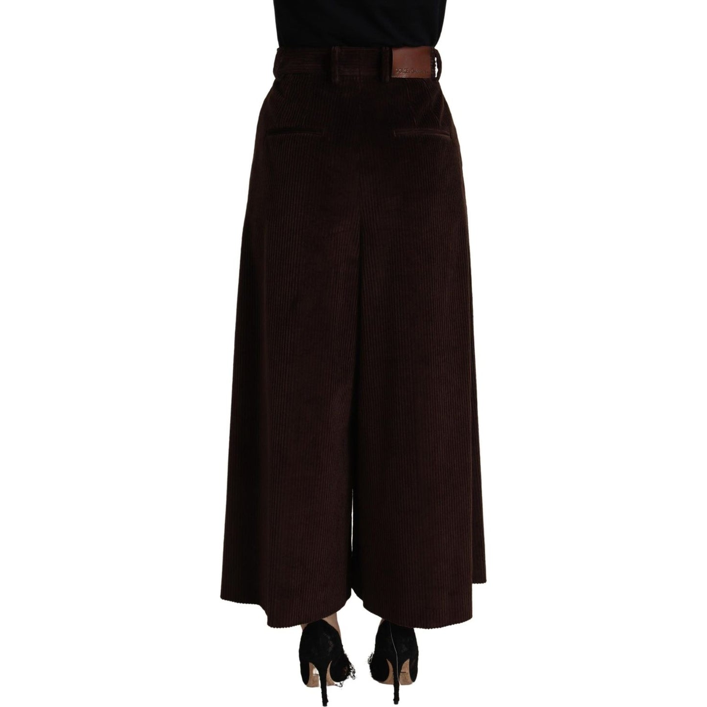 Dolce & Gabbana Chic Bordeaux High-Waisted Corduroy Pants Dolce & Gabbana