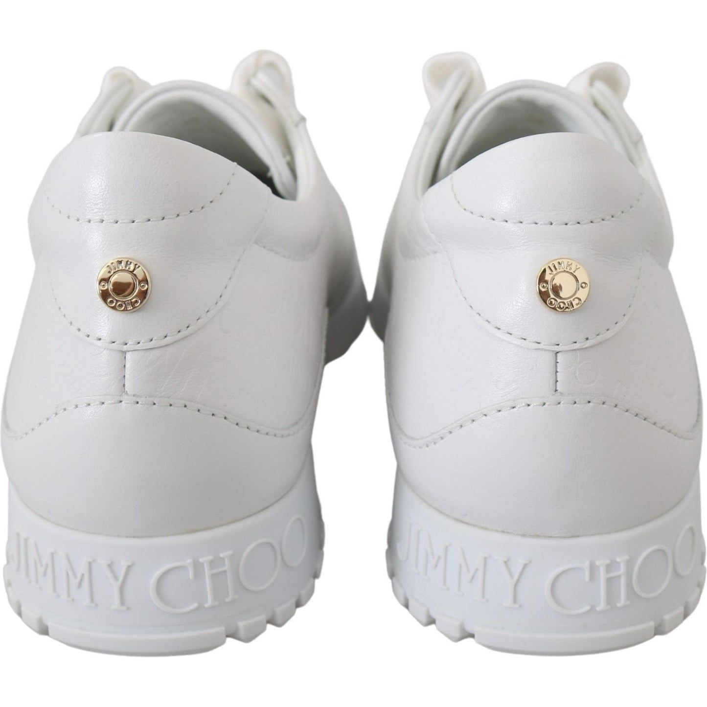 Jimmy Choo Elegant White Leather Sneakers Jimmy Choo