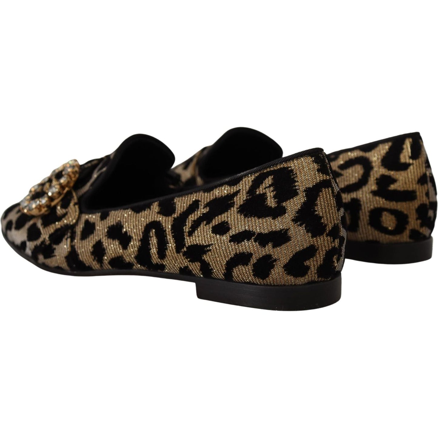 Dolce & Gabbana Elegant Leopard Crystal Gem Loafers Dolce & Gabbana