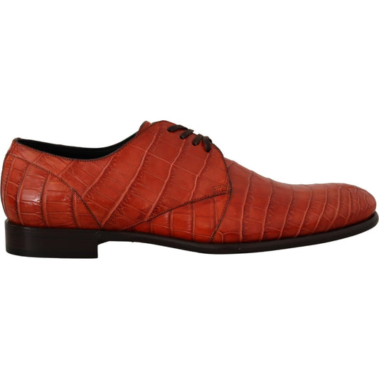 Dolce & Gabbana Exquisite Exotic Croc Leather Lace-Up Dress Shoes Dolce & Gabbana