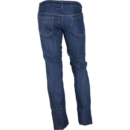 Cavalli Class Elegant Dark Blue Denim Essentials Cavalli Class