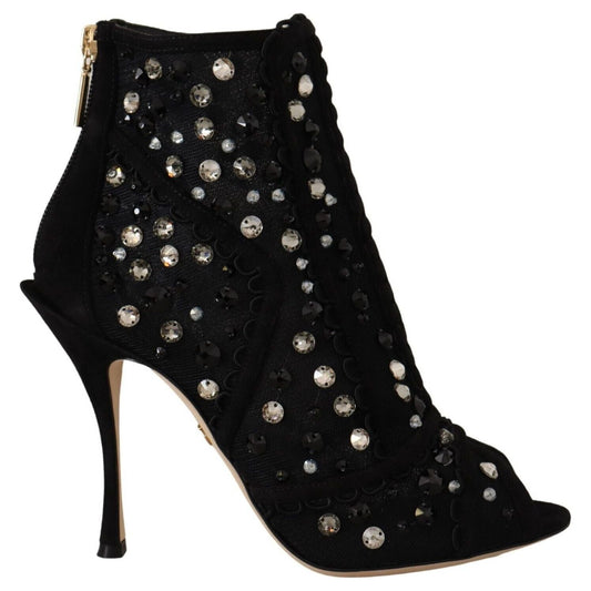 Dolce & Gabbana Embellished Crystal Short Boots Dolce & Gabbana