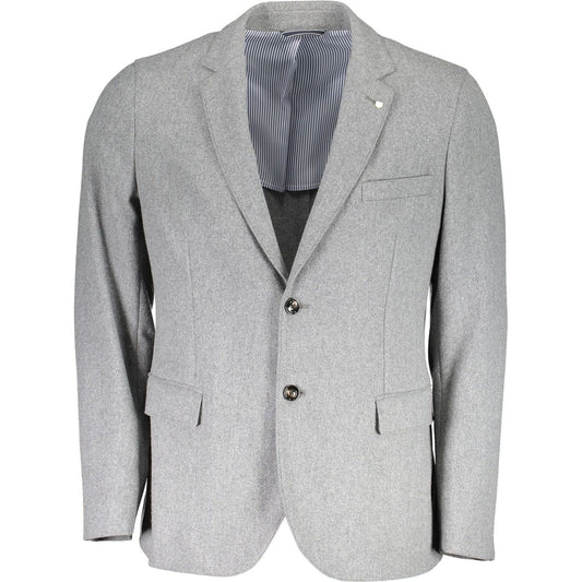 Gant Gray Wool Men Jacket Gant