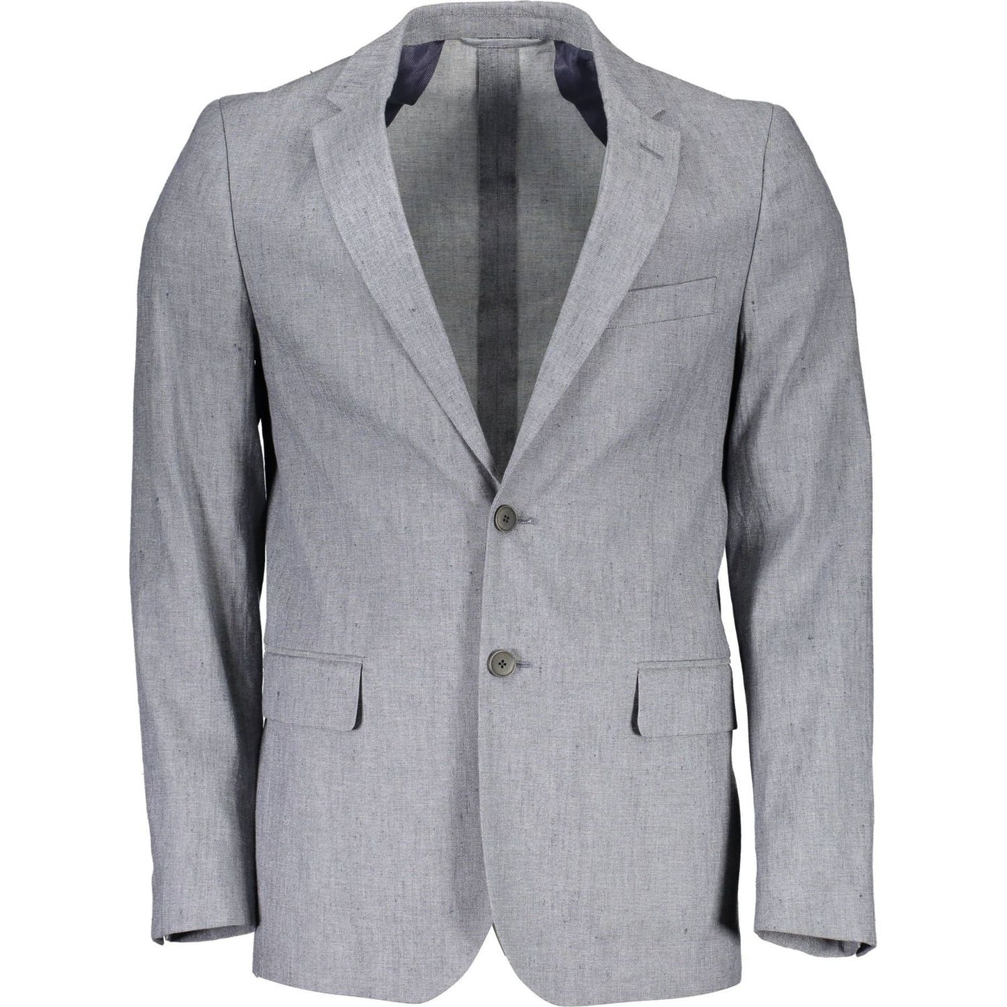 Gant Gray Linen Men Jacket Gant