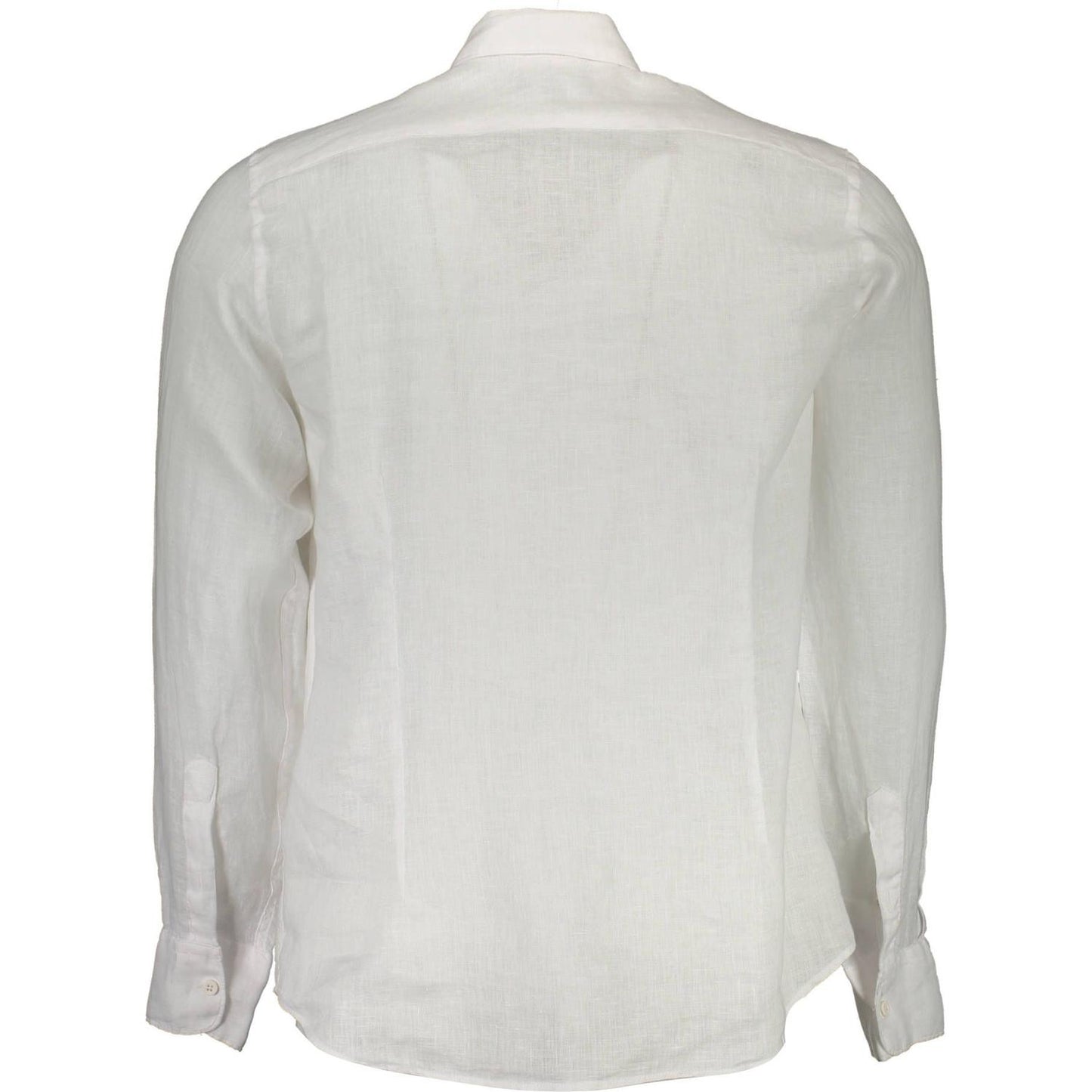 La Martina White Linen Men Shirt La Martina