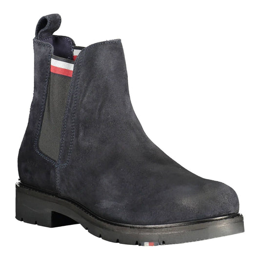 Tommy Hilfiger Blue Leather Men Boot Tommy Hilfiger